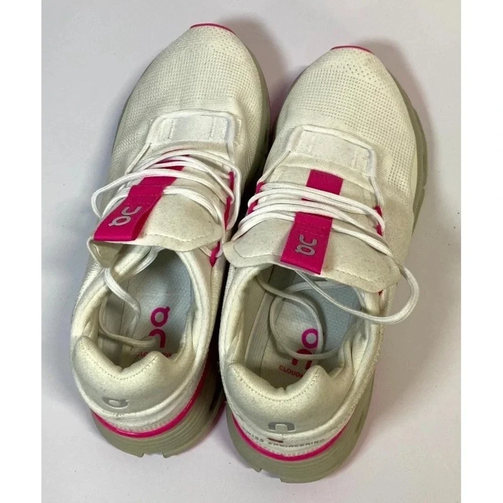 On Cloudnova 26.98495 Women's Sneakers 7M White Carnation Athletic Running Shoe
